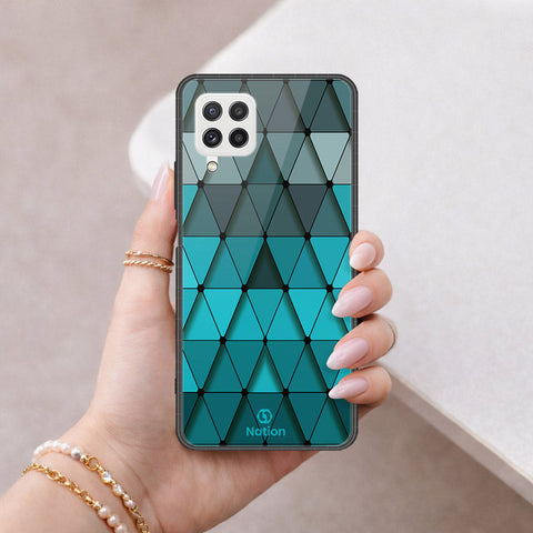 Samsung Galaxy M32 Cover - ONation Pyramid Series - HQ Ultra Shine Premium Infinity Glass Soft Silicon Borders Case