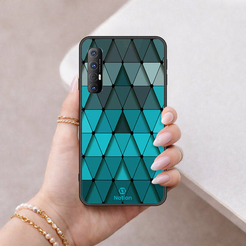Oppo Reno 3 Pro Cover - ONation Pyramid Series - HQ Ultra Shine Premium Infinity Glass Soft Silicon Borders Case