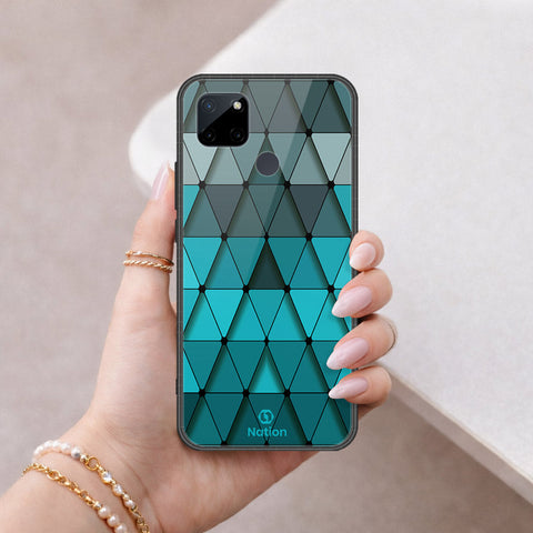 Realme C25Y Cover - ONation Pyramid Series - HQ Ultra Shine Premium Infinity Glass Soft Silicon Borders Case