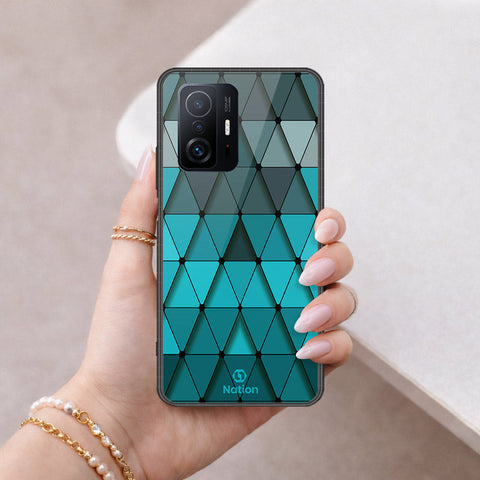 Xiaomi 11T Pro Cover - ONation Pyramid Series - HQ Ultra Shine Premium Infinity Glass Soft Silicon Borders Case