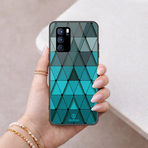 Oppo Reno 6 Pro 5G Cover - ONation Pyramid Series - HQ Ultra Shine Premium Infinity Glass Soft Silicon Borders Case