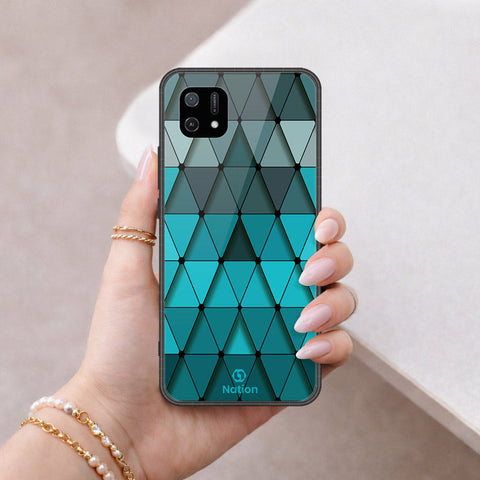 Oppo A16K Cover - ONation Pyramid Series - HQ Ultra Shine Premium Infinity Glass Soft Silicon Borders Case