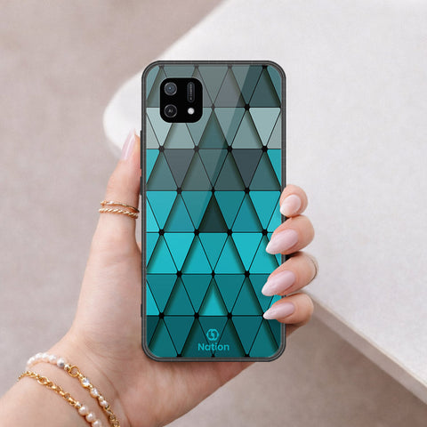 Oppo A16e Cover - ONation Pyramid Series - HQ Ultra Shine Premium Infinity Glass Soft Silicon Borders Case