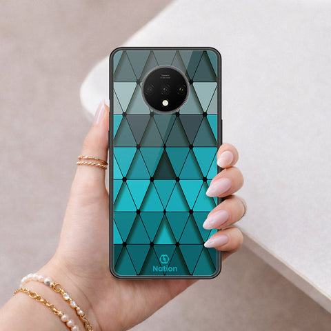 OnePlus 7T Cover - ONation Pyramid Series - HQ Ultra Shine Premium Infinity Glass Soft Silicon Borders Case