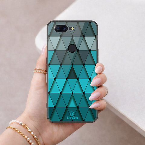 OnePlus 5T Cover - ONation Pyramid Series - HQ Ultra Shine Premium Infinity Glass Soft Silicon Borders Case