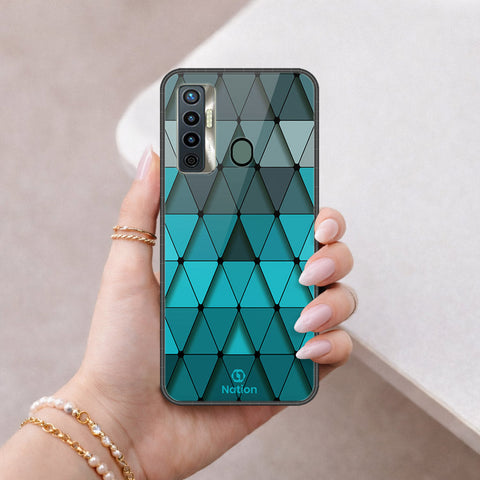 Tecno Camon 17 Cover - ONation Pyramid Series - HQ Ultra Shine Premium Infinity Glass Soft Silicon Borders Case