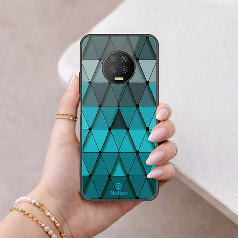 Infinix Note 7 Cover - ONation Pyramid Series - HQ Ultra Shine Premium Infinity Glass Soft Silicon Borders Case