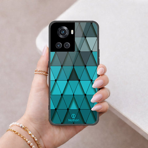 OnePlus 10R Cover - ONation Pyramid Series - HQ Ultra Shine Premium Infinity Glass Soft Silicon Borders Case