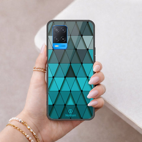 Oppo A54 4G Cover - ONation Pyramid Series - HQ Ultra Shine Premium Infinity Glass Soft Silicon Borders Case