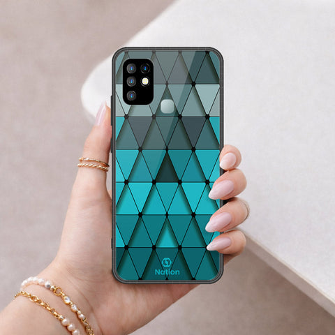 Infinix Hot 10 Cover - ONation Pyramid Series - HQ Ultra Shine Premium Infinity Glass Soft Silicon Borders Case