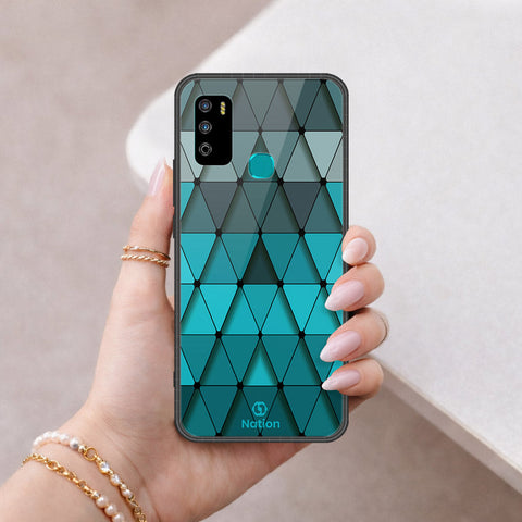 Infinix Hot 9 Play Cover - ONation Pyramid Series - HQ Ultra Shine Premium Infinity Glass Soft Silicon Borders Case