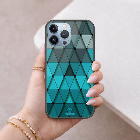 iPhone 14 Pro Max Cover - ONation Pyramid Series - HQ Ultra Shine Premium Infinity Glass Soft Silicon Borders Case