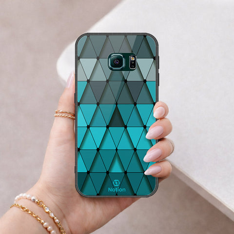 Samsung Galaxy S6 Edge Plus Cover - ONation Pyramid Series - HQ Ultra Shine Premium Infinity Glass Soft Silicon Borders Case