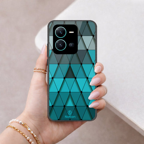 Vivo X80 Lite Cover - ONation Pyramid Series - HQ Ultra Shine Premium Infinity Glass Soft Silicon Borders Case