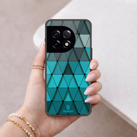 OnePlus 11R Cover - ONation Pyramid Series - HQ Ultra Shine Premium Infinity Glass Soft Silicon Borders Case