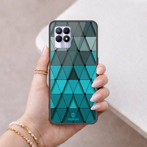 Realme 8i Cover - ONation Pyramid Series - HQ Ultra Shine Premium Infinity Glass Soft Silicon Borders Case