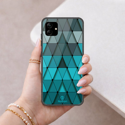 Samsung Galaxy F04 Cover - ONation Pyramid Series - HQ Ultra Shine Premium Infinity Glass Soft Silicon Borders Case