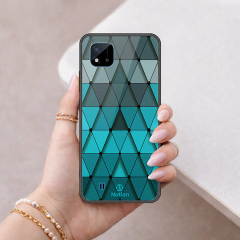 Realme Narzo 50i Cover - ONation Pyramid Series - HQ Ultra Shine Premium Infinity Glass Soft Silicon Borders Case