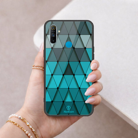 Realme 5i Cover - ONation Pyramid Series - HQ Ultra Shine Premium Infinity Glass Soft Silicon Borders Case