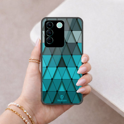 Vivo V27e Cover - ONation Pyramid Series - HQ Ultra Shine Premium Infinity Glass Soft Silicon Borders Case