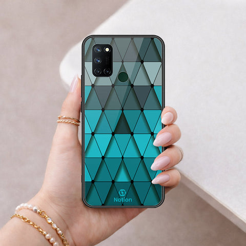 Realme C17 Cover - ONation Pyramid Series - HQ Ultra Shine Premium Infinity Glass Soft Silicon Borders Case