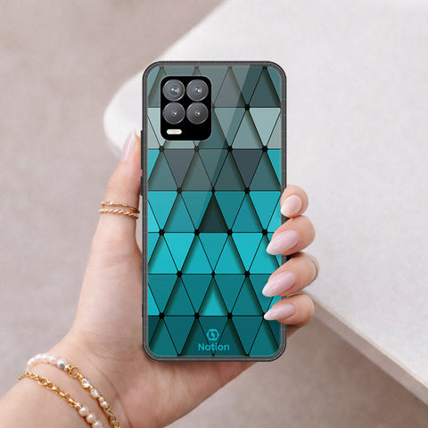 Realme 8 Cover - ONation Pyramid Series - HQ Ultra Shine Premium Infinity Glass Soft Silicon Borders Case
