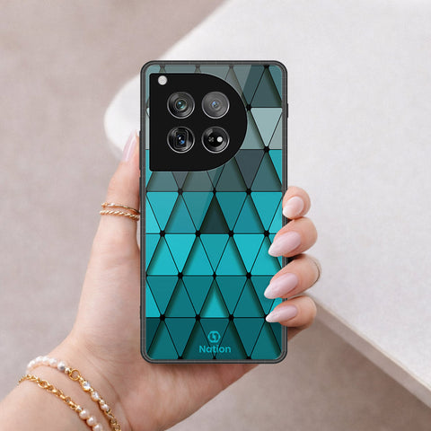 OnePlus 12 Cover - ONation Pyramid Series - HQ Ultra Shine Premium Infinity Glass Soft Silicon Borders Case