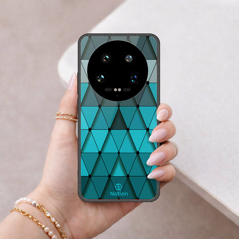 Xiaomi 14 Ultra Cover - ONation Pyramid Series - HQ Ultra Shine Premium Infinity Glass Soft Silicon Borders Case