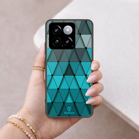 Xiaomi 14 Cover - ONation Pyramid Series - HQ Ultra Shine Premium Infinity Glass Soft Silicon Borders Case