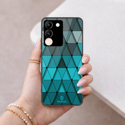 Vivo V29e Cover - ONation Pyramid Series - HQ Ultra Shine Premium Infinity Glass Soft Silicon Borders Case