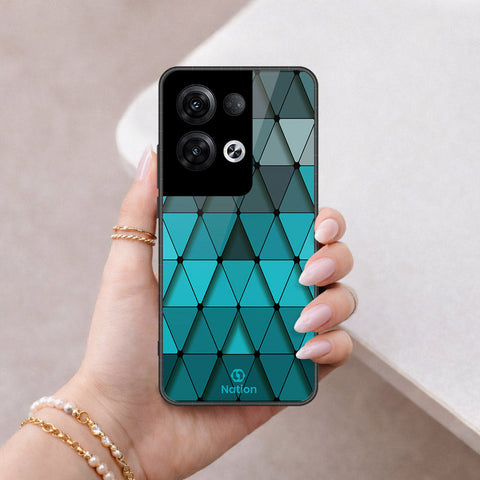 Oppo Reno 8 Pro  Cover - ONation Pyramid Series - HQ Ultra Shine Premium Infinity Glass Soft Silicon Borders Case