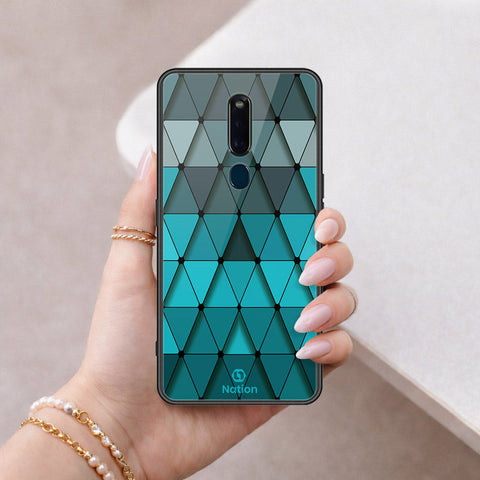 Oppo R19 Cover - ONation Pyramid Series - HQ Ultra Shine Premium Infinity Glass Soft Silicon Borders Case