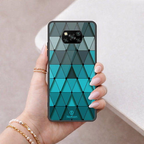 Xiaomi Poco X3 Cover - ONation Pyramid Series - HQ Ultra Shine Premium Infinity Glass Soft Silicon Borders Case