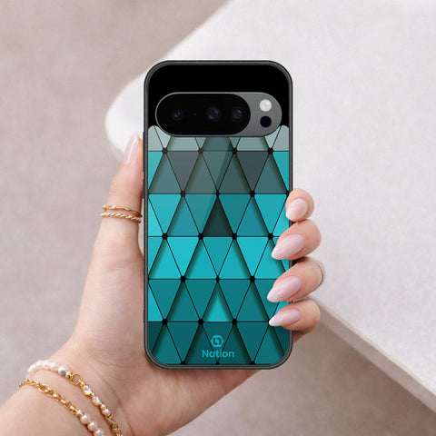 Google Pixel 9 Pro Cover - ONation Pyramid Series - HQ Ultra Shine Premium Infinity Glass Soft Silicon Borders Case