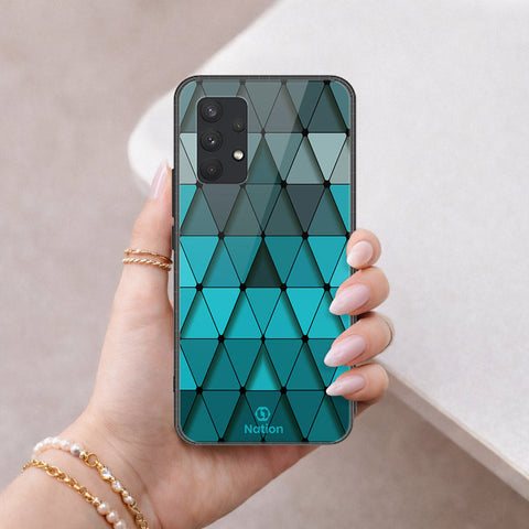 Samsung Galaxy A32 Cover - ONation Pyramid Series - HQ Ultra Shine Premium Infinity Glass Soft Silicon Borders Case