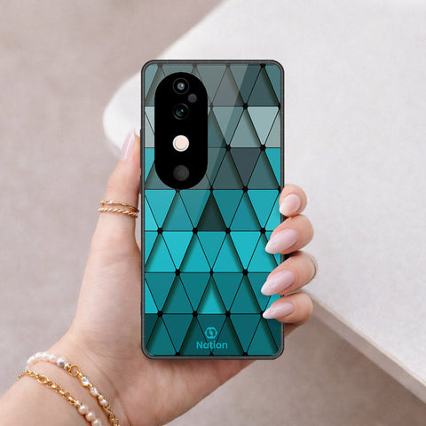 Vivo S19 Cover - ONation Pyramid Series - HQ Ultra Shine Premium Infinity Glass Soft Silicon Borders Case