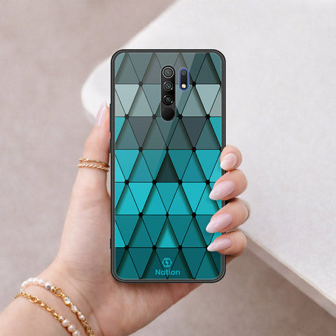 Xiaomi Redmi 9 Cover - ONation Pyramid Series - HQ Ultra Shine Premium Infinity Glass Soft Silicon Borders Case