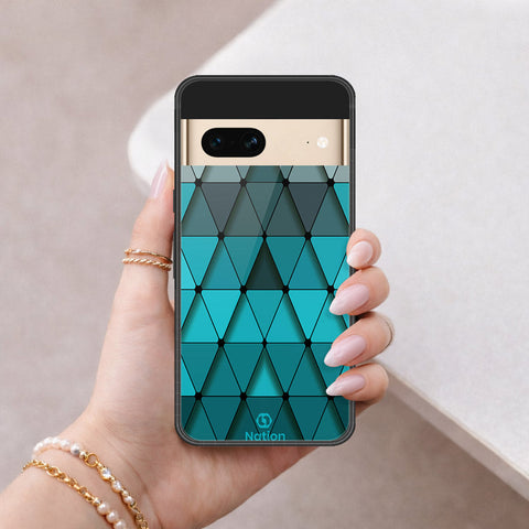 Google Pixel 7 Cover - ONation Pyramid Series - HQ Ultra Shine Premium Infinity Glass Soft Silicon Borders Case