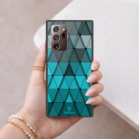Samsung Galaxy Note 20 Ultra Cover - ONation Pyramid Series - HQ Ultra Shine Premium Infinity Glass Soft Silicon Borders Case