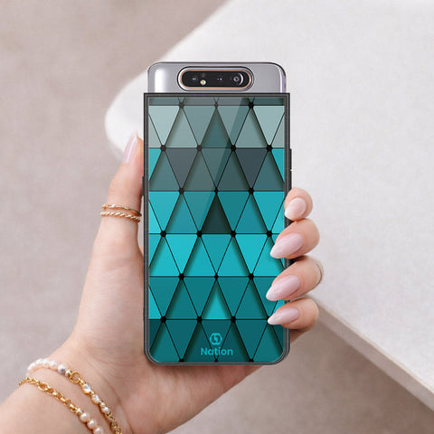 Samsung Galaxy A90 Cover - ONation Pyramid Series - HQ Ultra Shine Premium Infinity Glass Soft Silicon Borders Case