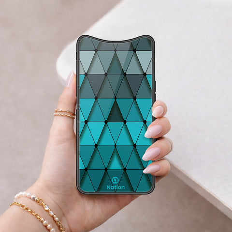 Oppo Find X Cover - ONation Pyramid Series - HQ Ultra Shine Premium Infinity Glass Soft Silicon Borders Case