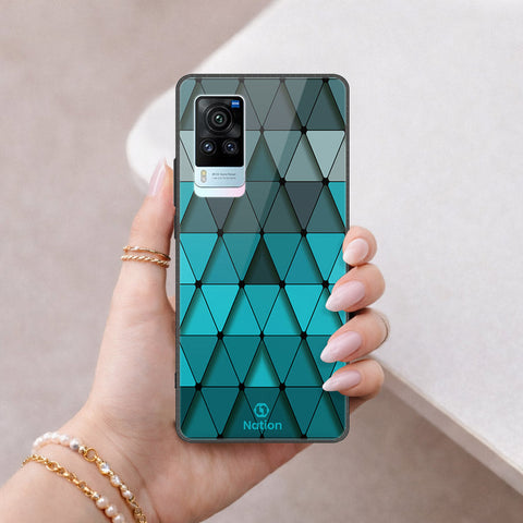 Vivo X60 Cover - ONation Pyramid Series - HQ Ultra Shine Premium Infinity Glass Soft Silicon Borders Case