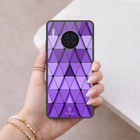 Huawei Mate 30 Cover - ONation Pyramid Series - HQ Ultra Shine Premium Infinity Glass Soft Silicon Borders Case