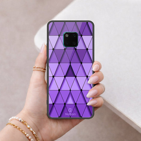 Huawei Mate 20 Pro Cover - ONation Pyramid Series - HQ Ultra Shine Premium Infinity Glass Soft Silicon Borders Case