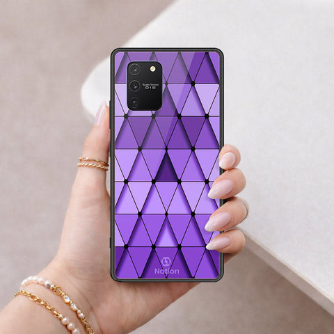 Samsung Galaxy A91 Cover - ONation Pyramid Series - HQ Ultra Shine Premium Infinity Glass Soft Silicon Borders Case