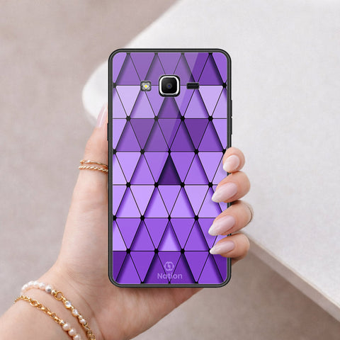 Samsung Galaxy J2 Prime Cover - ONation Pyramid Series - HQ Ultra Shine Premium Infinity Glass Soft Silicon Borders Case