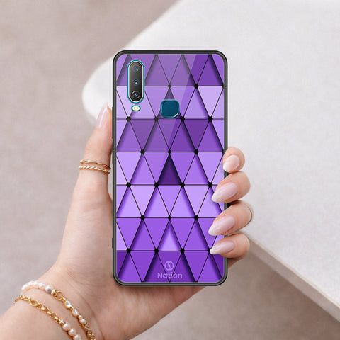 Vivo Y12 Cover - ONation Pyramid Series - HQ Ultra Shine Premium Infinity Glass Soft Silicon Borders Case