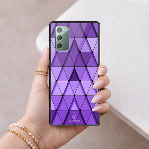 Samsung Galaxy Note 20 Cover - ONation Pyramid Series - HQ Ultra Shine Premium Infinity Glass Soft Silicon Borders Case
