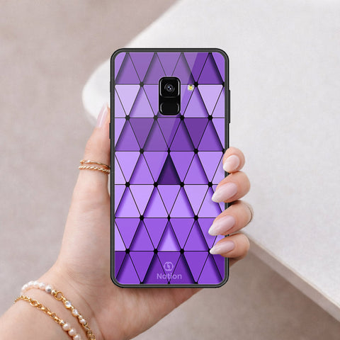 Samsung Galaxy A8 2018 Cover - ONation Pyramid Series - HQ Ultra Shine Premium Infinity Glass Soft Silicon Borders Case