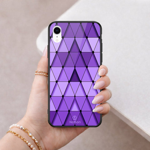 iPhone XR - ONation Pyramid Series - HQ Ultra Shine Premium Infinity Glass Soft Silicon Borders Case